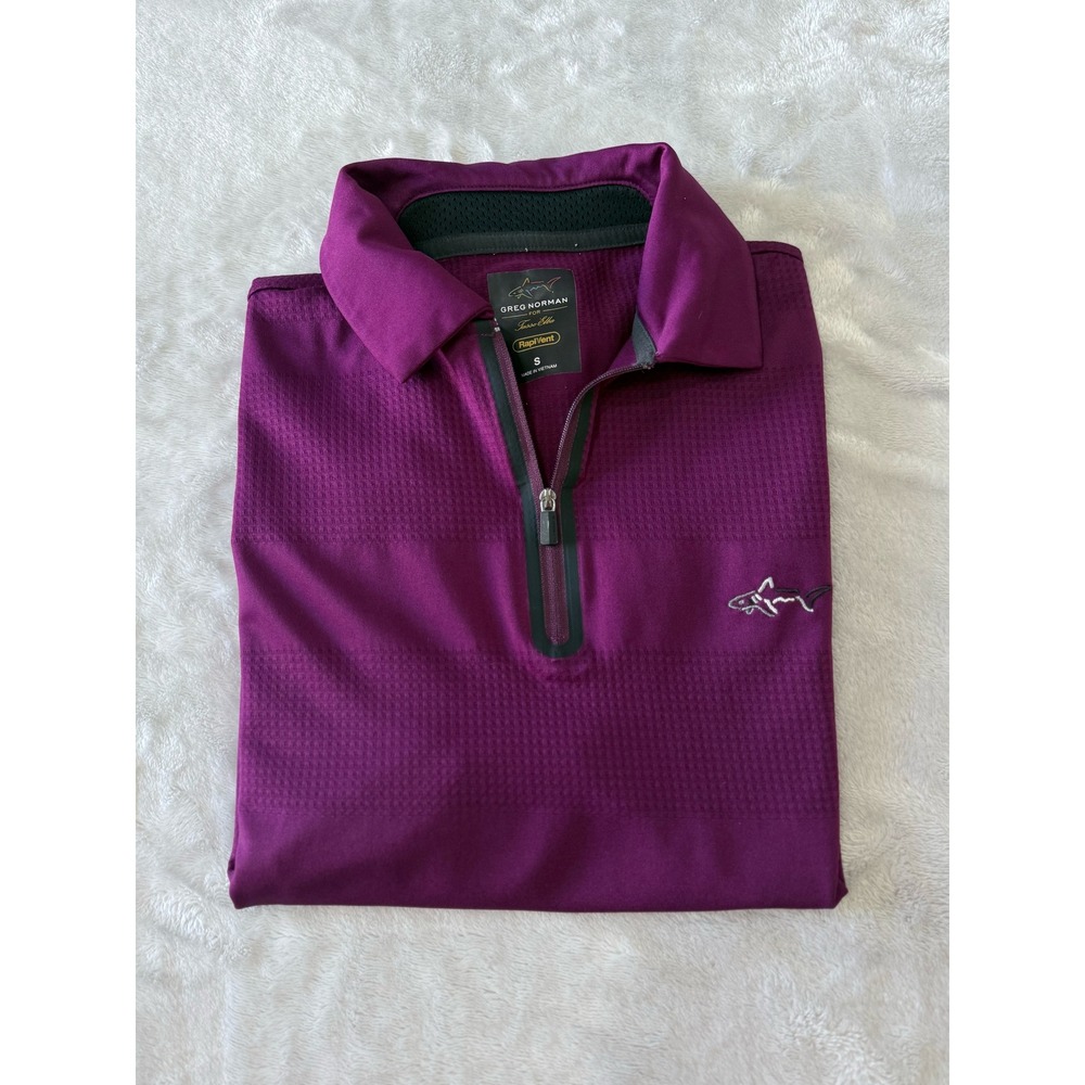 Greg‎ Norman Mens Short Sleeve Purple Golf Polo Shirt Size S RapiVent